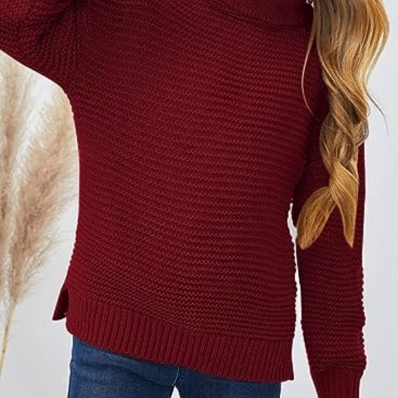 Girls Turtleneck Sweaters Kids Long Sleeve Chunky Knit Pullover Sweater - Picture 3 of 4